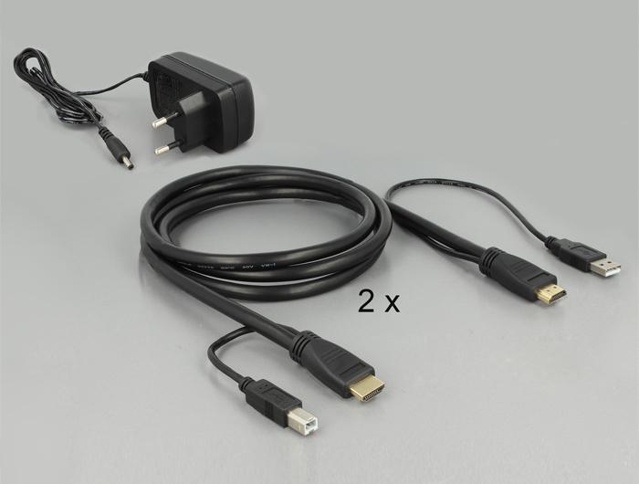 Produktbild Delock 2Port HDMI KVM mit USB und Audio