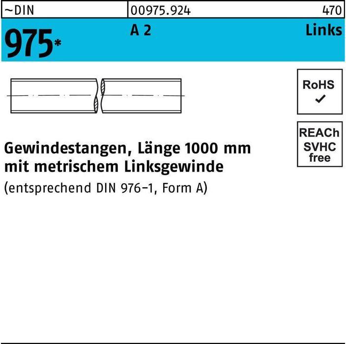 Productafbeelding Draadstang DIN 975 links M 6 -LH x 1000mm A 2