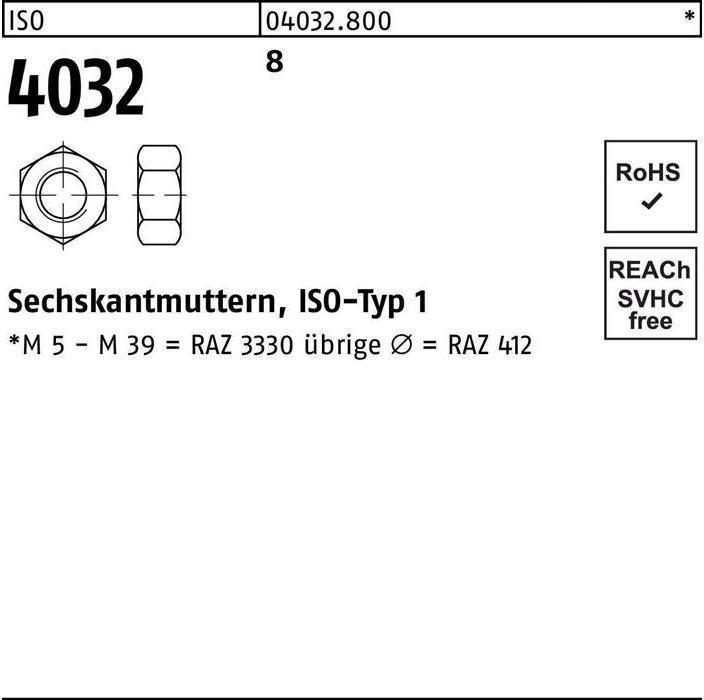 Actual product image Bufab Hexagon nut ISO 4032 M 64 8 (M64)