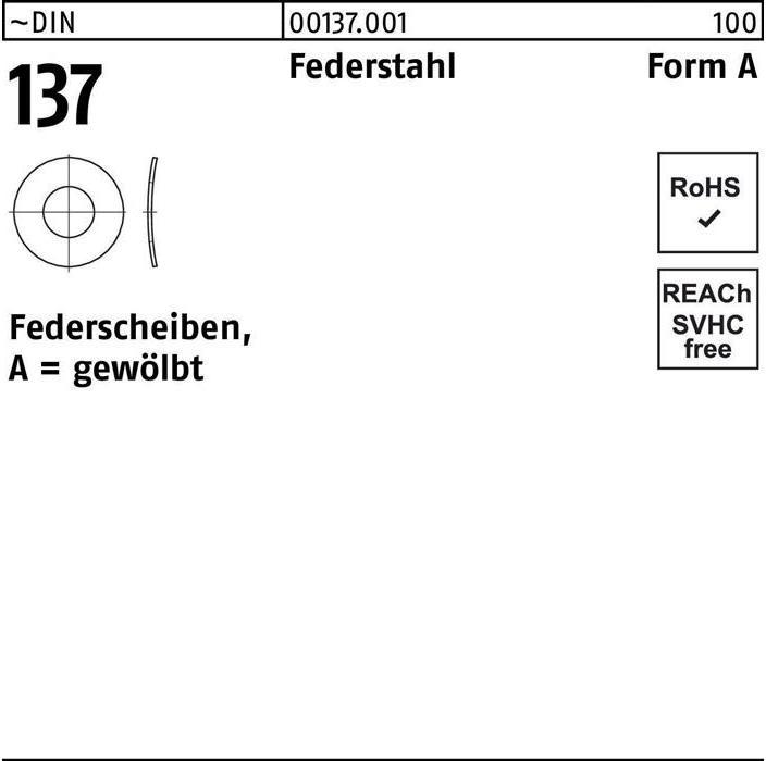 Produktbild Federscheibe DIN 137 A 3,5 Federstahl