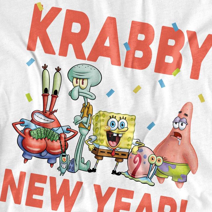 Immagine prodotto Spongebob Squarepants Krabby New Year Maglietta Uomo (4XL)
