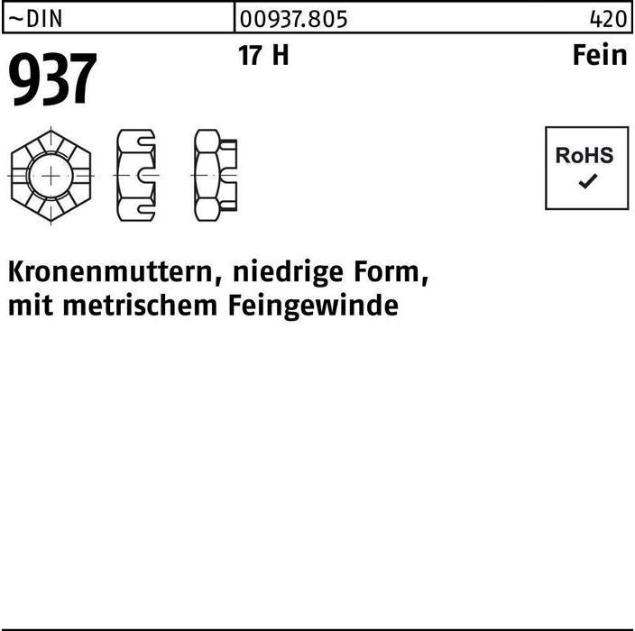 Immagine prodotto Dado esagonale DIN 937 forma bassa M 39 x 3 17 H con filettatura fine