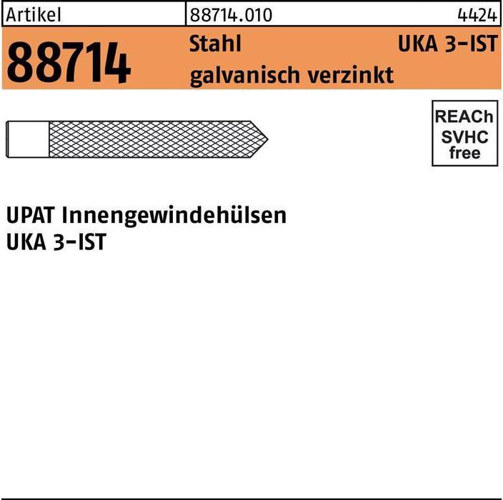 Actual product image Upat Internally threaded sleeve R 88714 UKA IST M 8 x 90 Galvanised steel (10 pcs.)