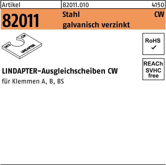 Actual product image Lindapter Shim R 82011 CW M 10 / 2.0 Galvanised steel