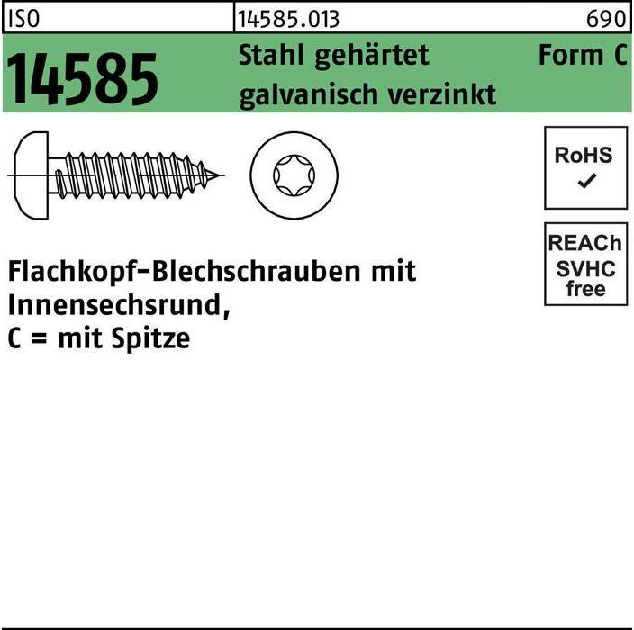Productafbeelding Zelftappende schroef ISO 14585 met binnenzeskant/tip 4.2 x 45 -C-T20 Gegalvaniseerd staal (500 Schroeven per stuk)