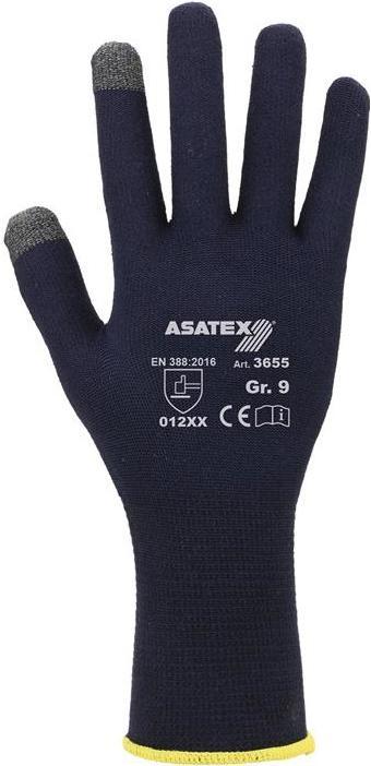 Produktbild Asatex Feinstrickhandschuh für Smartphones und Touchscreens Grösse 7 dunkelblau EN 388 PSA-Kategorie II (7)