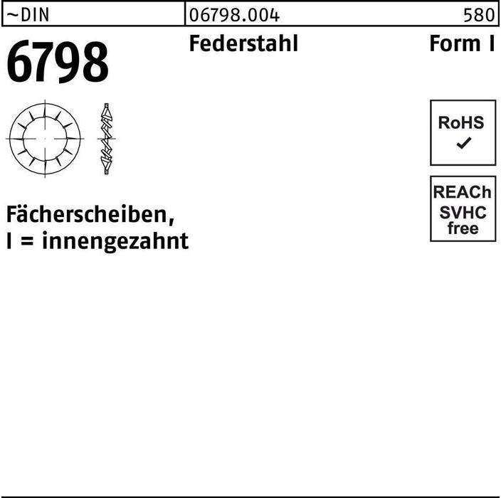 Produktbild Fächerscheibe DIN 6798 Form I innengezahnt I 4,3 Federstahl