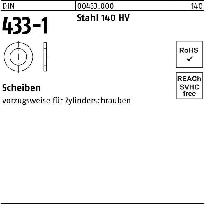 Produktbild Scheibe DIN 433-1 2,2 x 4,5x0,3 Stahl 140 HV