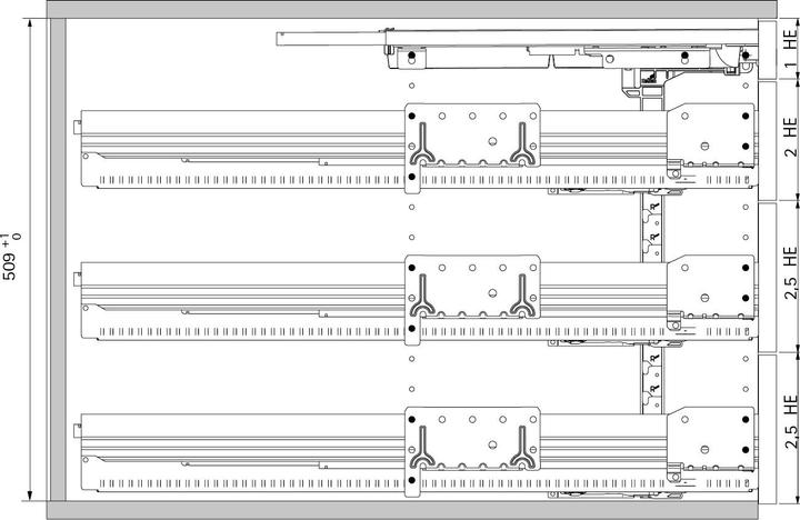 Actual product image Hettich Full extension set