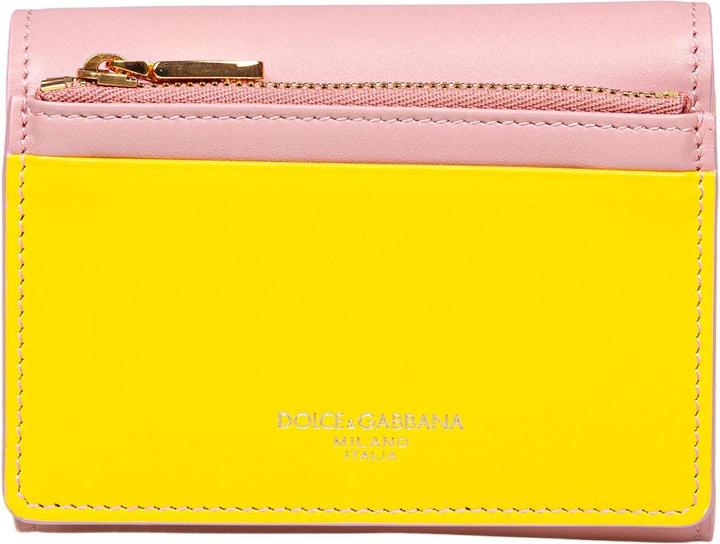 Image du produit Dolce & Gabbana leather wallet with metal dg logo in pink and yellow color