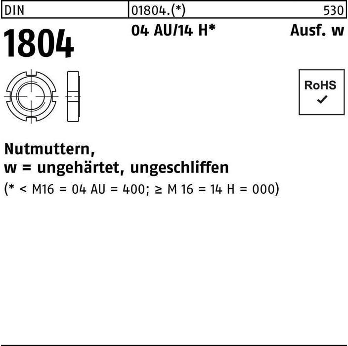 Actual product image Slotted nut DIN 1804 M 26 x 1.5 Free cutting steel/14 H