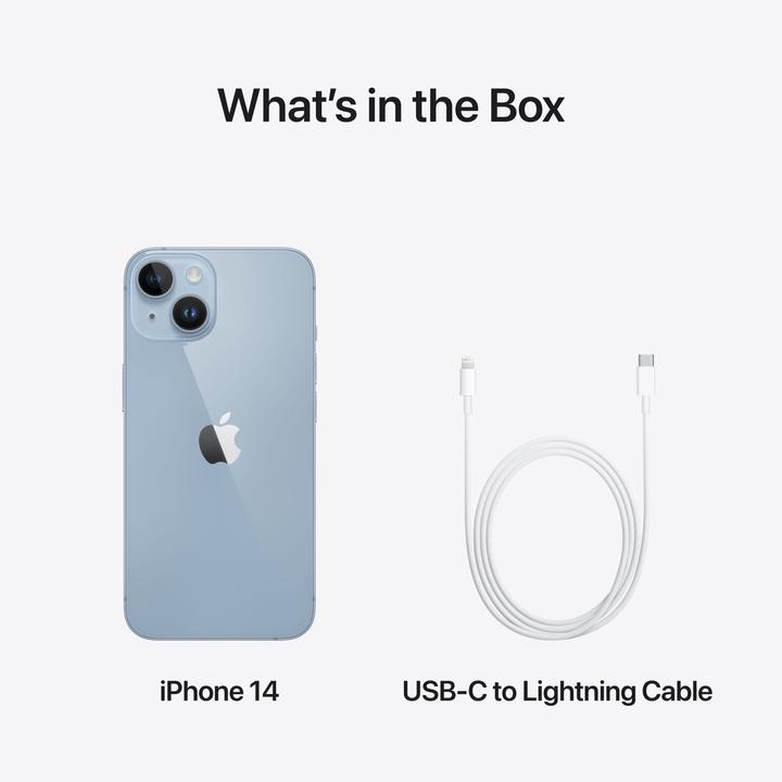 Produktbild Apple iPhone 14 (128 GB, Blue, 6.10", SIM + eSIM, 12 Mpx, 5G)