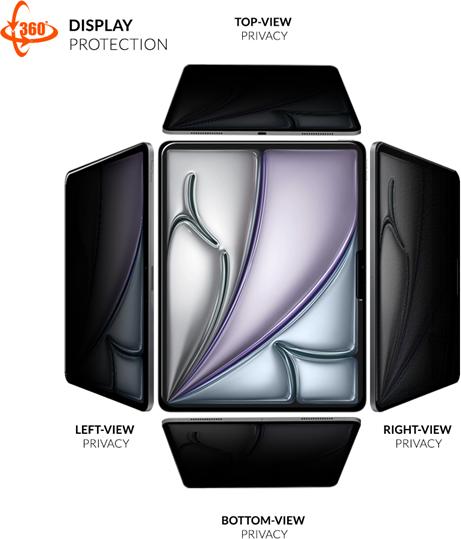 Produktbild Eiger 4-Wege Privacy Sichtschutz-Glas Full Screen Fit Mountain Black Privacy 360 Tablet (1 Stück, iPad Air 11 2024 (M2))