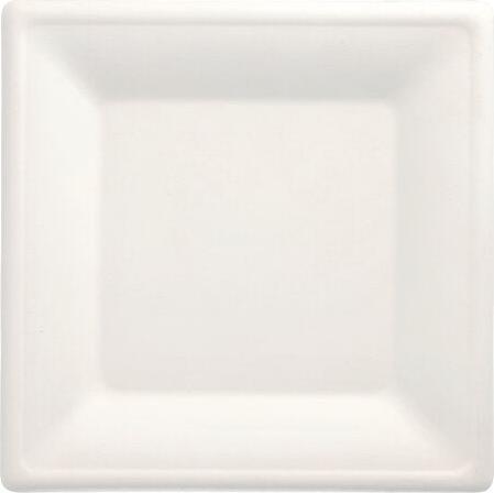 Immagine prodotto Papstar 50 piatti, canna da zucchero "pura" quadrati 20 cm x 20 cm bianchi (50 x)