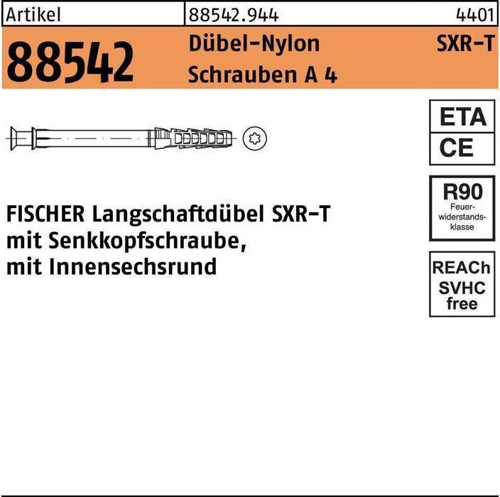 Produktbild Fischer Rahmendübel R 88542 SXR 10x160 T Schrauben A 4/Dübel-Nylon (50 Stk.)