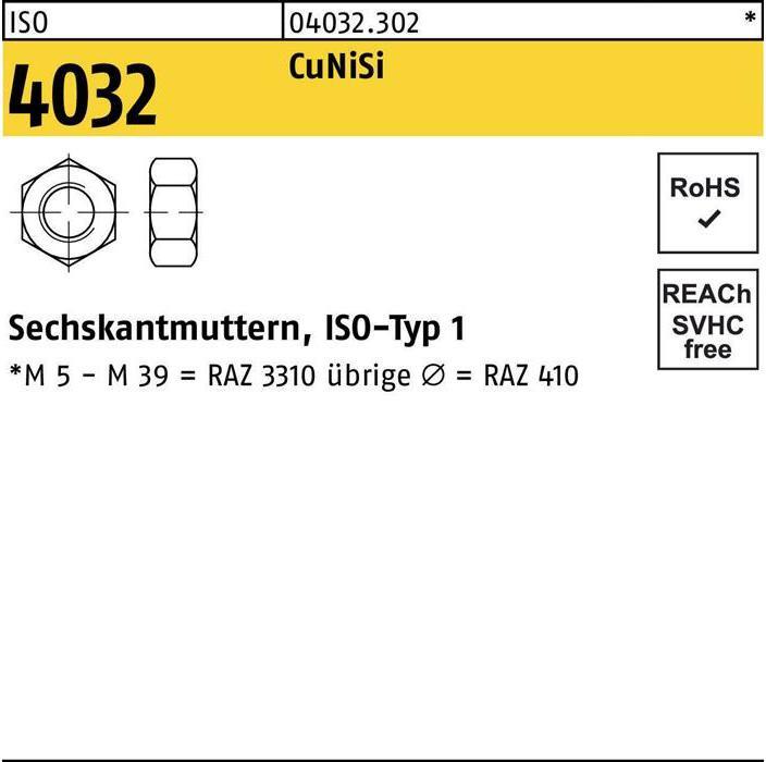 Actual product image Bufab Hexagon nut ISO 4032 M 16 CuNiSi (M16)