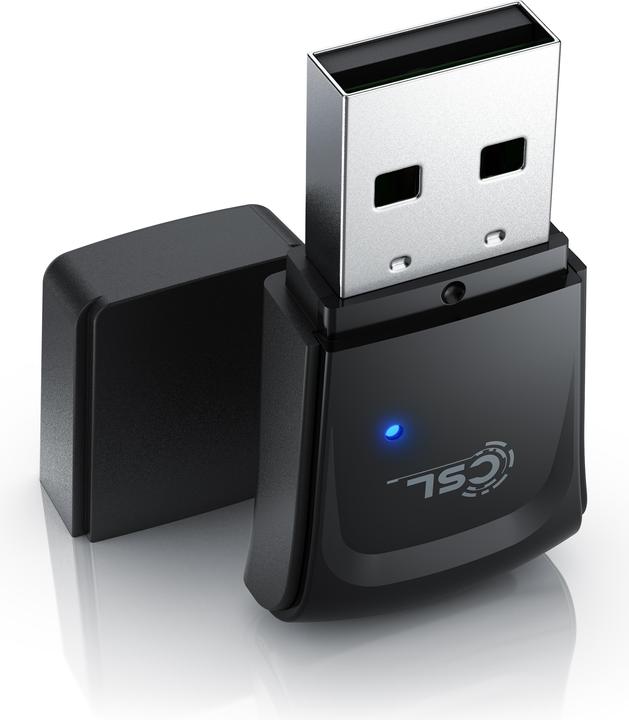 Produktbild CSL WLAN Dongle, 300 Mbit/s USB Stick WiFi Adapter 2,4 Ghz 2T2R, Verstärkung 18 dBm, WEP WPA WPA2 (USB 2.0)