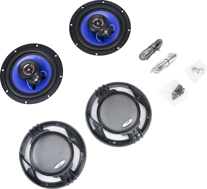Produktbild PNI Koaxiale Autolautsprecher HiFi650, 120 W, 16,5 cm, 3-Wege, inklusive Gitter, 2er-Set (16.50 cm)