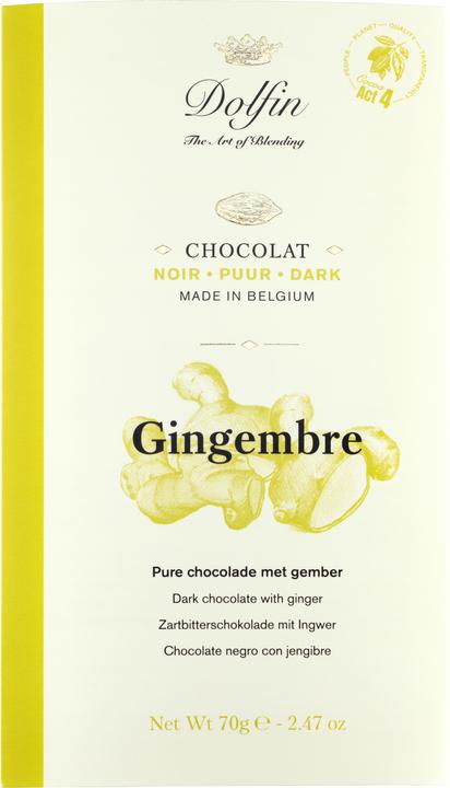 Immagine prodotto Dolfin Cioccolato fondente con zenzero fresco (70 g)