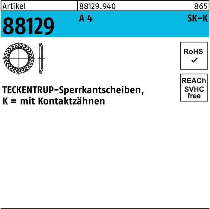 Produktbild Teckentrup Sperrkantscheibe R 88129 K 10x20,25x1,6 A 4