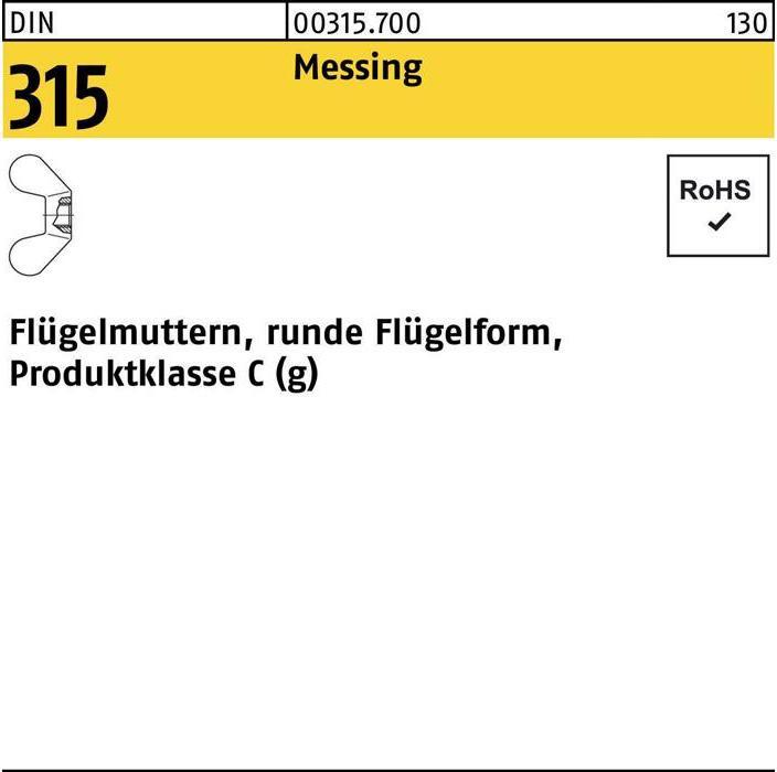 Image du produit Écrou à oreilles DIN 315 forme ronde M 4 Laiton