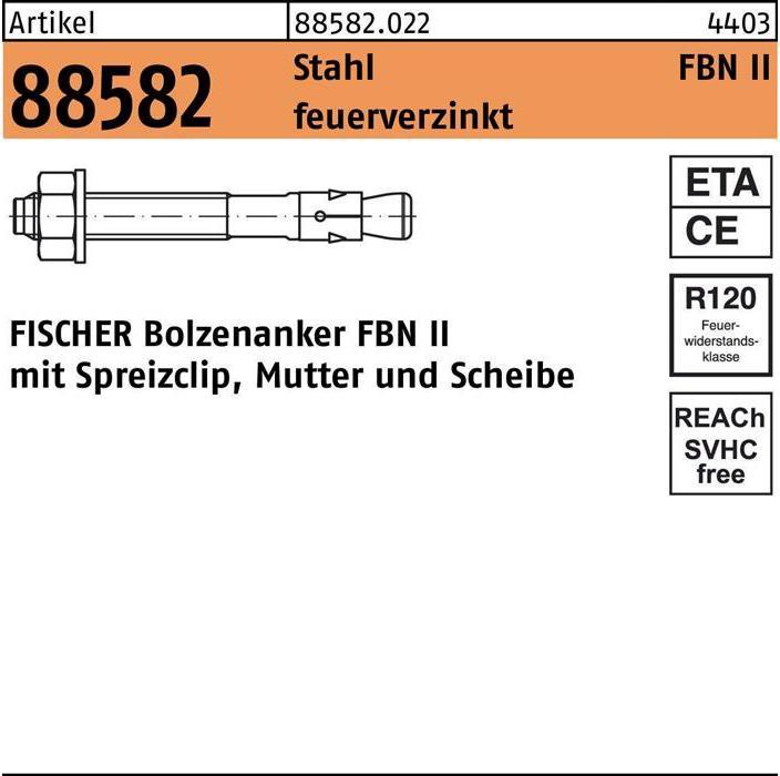 Produktbild Fischer Bolzenanker FBN II 8/10 fvz (50 Stk.)