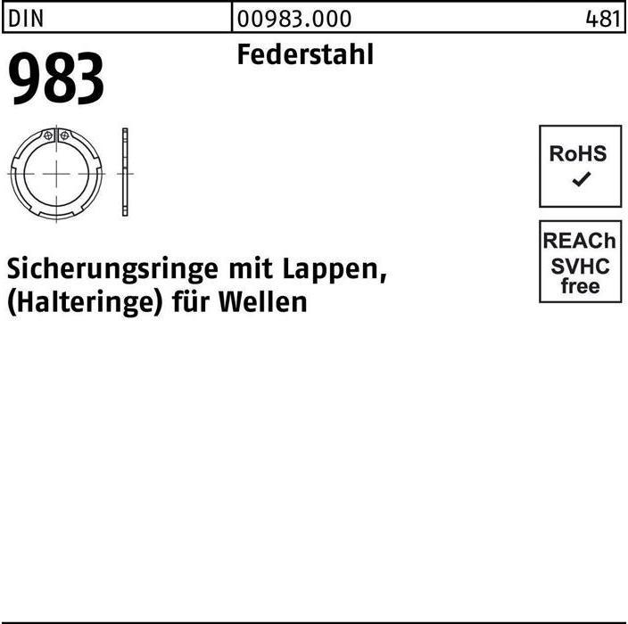 Produktbild Sicherungsring DIN 983 m.Lappen 25 x 1,2 Federstahl