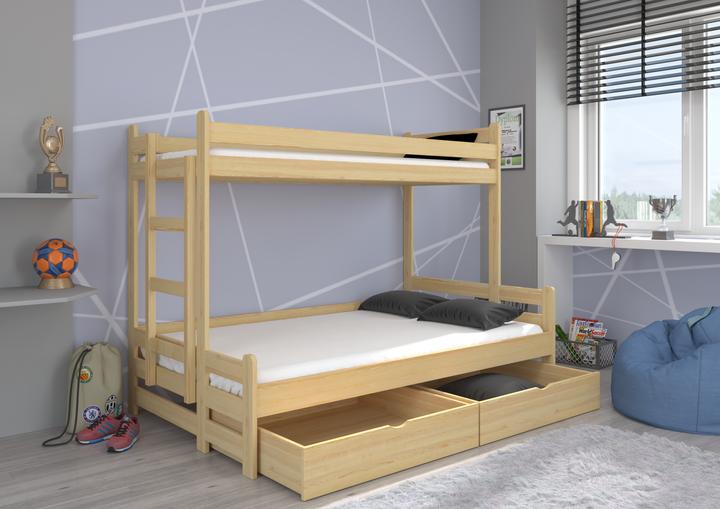 Image du produit ADRK Furniture Lit superposé triple avec matelas BENITO 200x80 (200 x 80 cm)