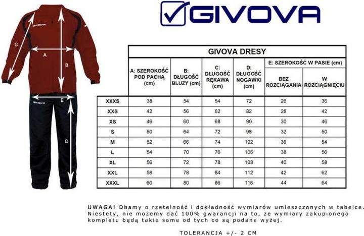 Produktbild Givova Tuta Visa Trainingsanzug Schwarz & Weiss TR018 1003 XS (XS)