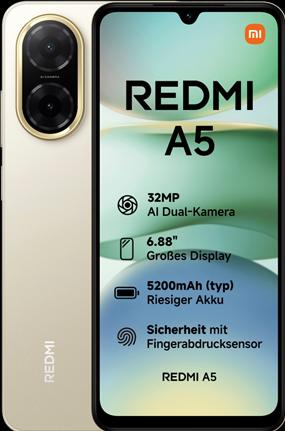 Produktbild Xiaomi Redmi A5 4G (64 GB, Sandy Gold, 6.88", Dual SIM + SD, 32 Mpx, 4G)