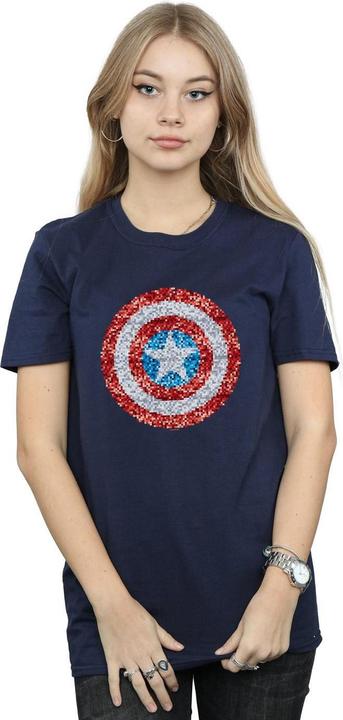 Immagine prodotto Captain America Pixelated Shield Maglietta Ampia Donna (M)