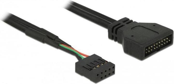 Delock USB 19 Pin - USB 9 Pin, 0,45 m, Schwarz (83776) (0.45 m, USB 2.0)