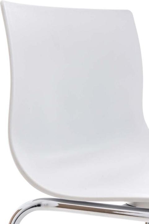 Image du produit CLP Tabouret de bar Hoover chromé 4 pieds, blanc