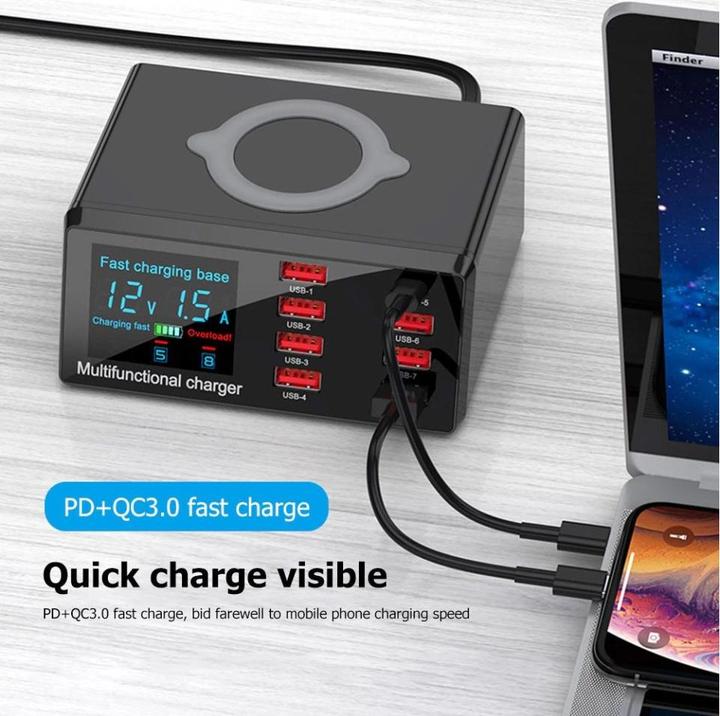 Productafbeelding PowerGuard 8-Fach Wireless Multi Function Charger (100 W)
