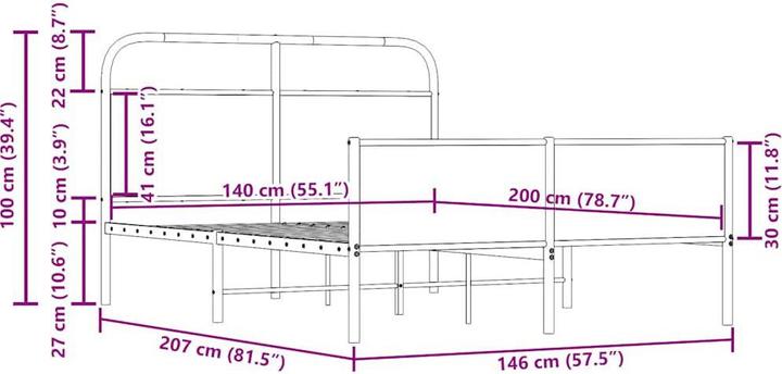 Immagine prodotto VidaXL Struttura letto senza materasso 140x200 cm in legno di quercia Sonoma (140 x 200 cm)