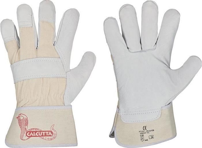 Actual product image Stronghand Glove CALCUTTA EN388 size 12 natural coloured cowhide double stitching rubberised cuff (12)