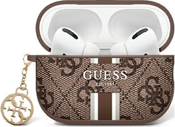 Produktbild Guess GUA2P4RPSW AirPods 1/2 cover brązowy/brown 4G Printed Stripes Charm (Kopfhörer Tasche)