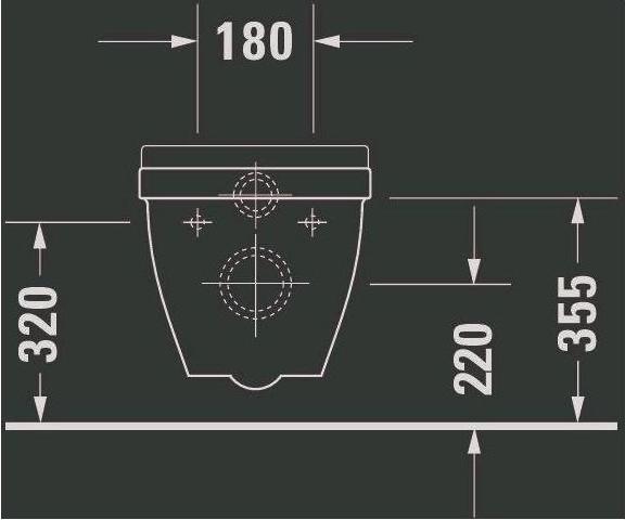 Productafbeelding Duravit Low-profile WC Starck 3 compact 48,5 cm wit wandcloset 2202090000