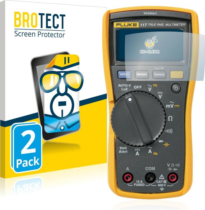 2er Pack BROTECT Displayschutz-Folie kompatibel mit Fluke MultiMeter 117 (2x Display)