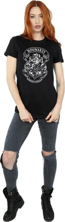 Actual product image Womens/Ladies Hogwarts Crest Cotton Boyfriend T-Shirt (L)
