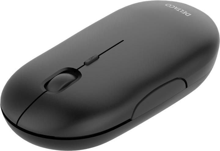 Actual product image Deltaco Wireless flat silent mouse 1600 DPI, USB receiver, 4 buttons, dark gray
