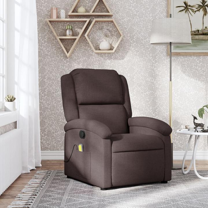 Immagine prodotto VidaXL Sedia da massaggio in tessuto marrone scuro,Colore: Marrone scuro,Materiale