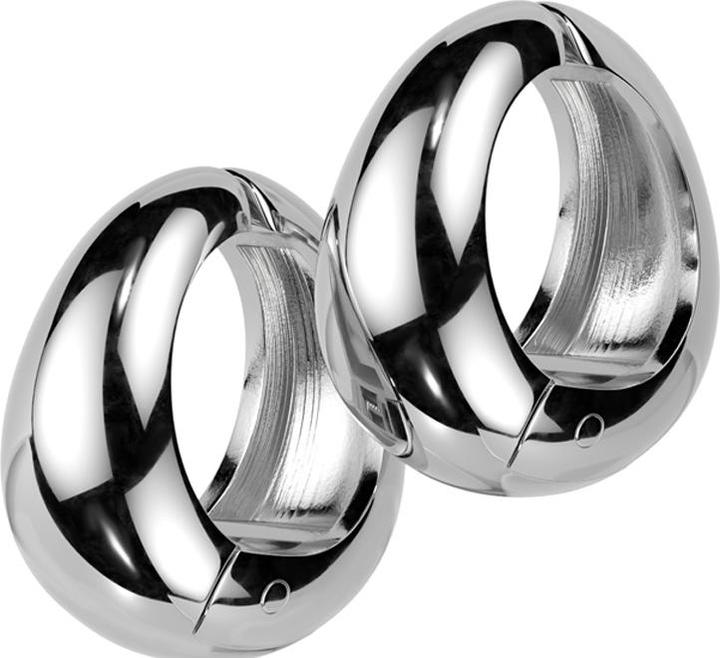 Produktbild Star Piercing Ohrring zum Klappen silber Oval breit klein (ohne Messing, Chirurgenstahl 316L)