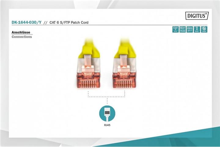 Produktbild Digitus Netzwerkkabel (S/FTP, CAT6, 3 m)