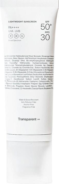 Actual product image Transparent Lab Lightweight Sunscreen SPF50+ (Suntan cream, SPF 50+, 100 ml)