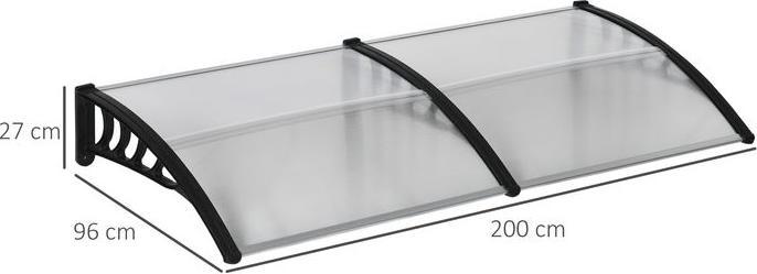 Image du produit Swisshandel24 Pultvordach Vordach ideal für Haustür 200x96x27 cm Überdachung