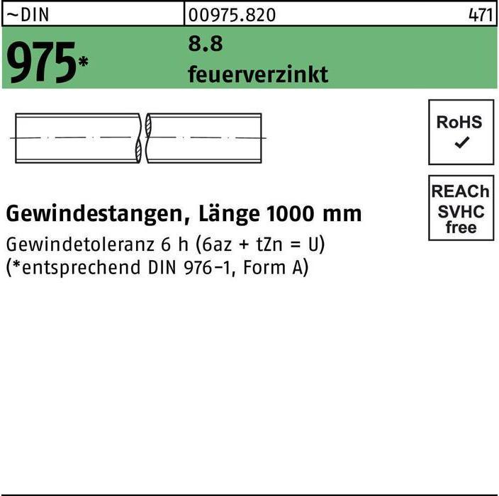 Produktbild Gewindestange DIN 975 M 27 x 1000mm 8.8 feuerverzinkt