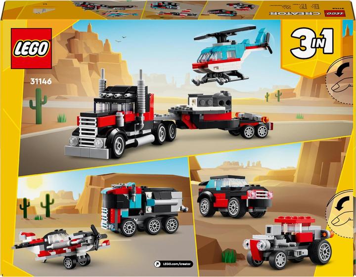 Actual product image LEGO 31146 Low loader with helicopter (31146, LEGO Creator 3-in-1)