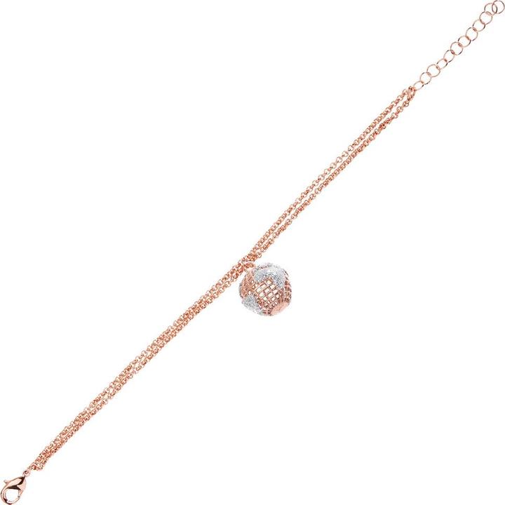Ottaviani Rose gold bronze bracelet with silver glitter