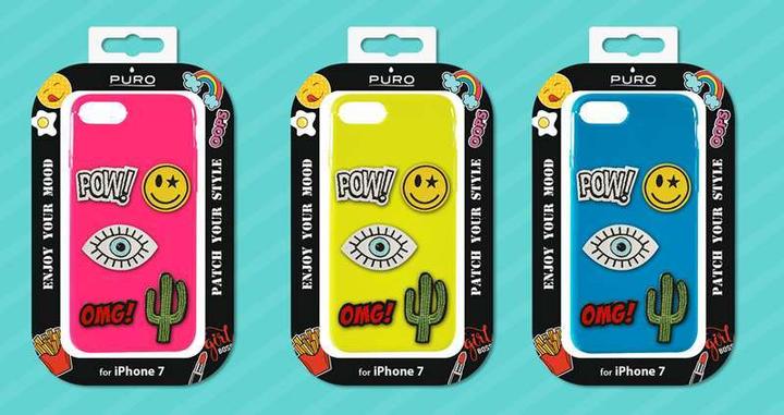 Produktbild Puro Patch Mania – Samsung Galaxy A3 (2017) Hülle, Set mit 5 Aufklebern (gelb) (Apple iPhone 7, Huawei P9 Lite, Samsung Galaxy A3 (2017), Samsung Galaxy A5 (2017))